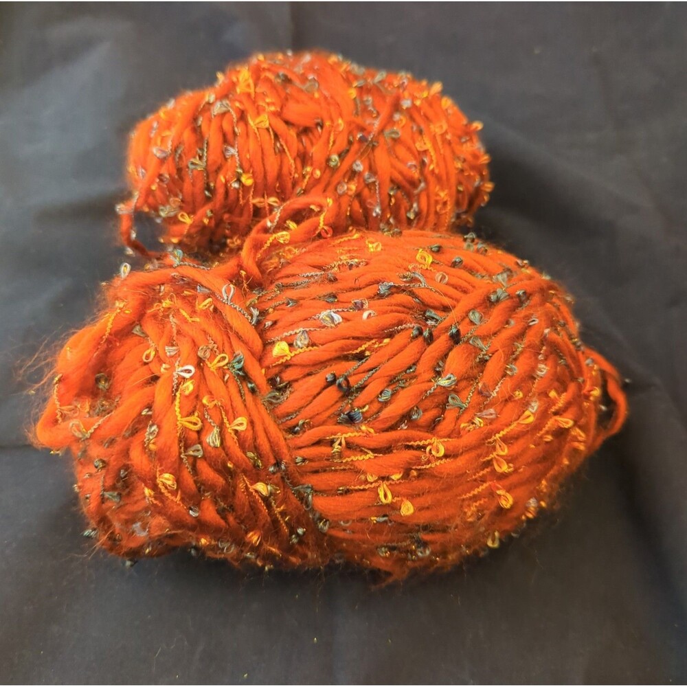 Stylecraft Milan Super Bulky Yarn - Burnt Orange / Rust Slub Eyelash - No Label